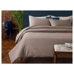 طقم غطاء لحاف مزدوج شارب تويل, لون بني, 200* 220 سم, 4 قطع من انجلش هوم - انجلش هوم