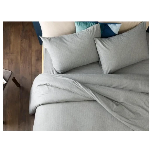 طقم غطاء لحاف سوبر كينج شارب تويل, لون رمادي, 220* 260 سم, 4 قطع من انجلش هوم - انجلش هوم - Image 2