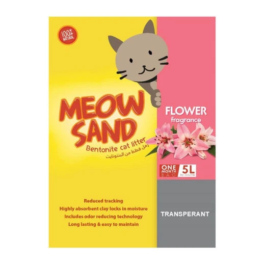 رمل متكتل لفضلات القطط, بالورد, 5 لتر من مياو ساند رمل متكتل لفضلات القطط, بالورد, 5 لتر من مياو ساند