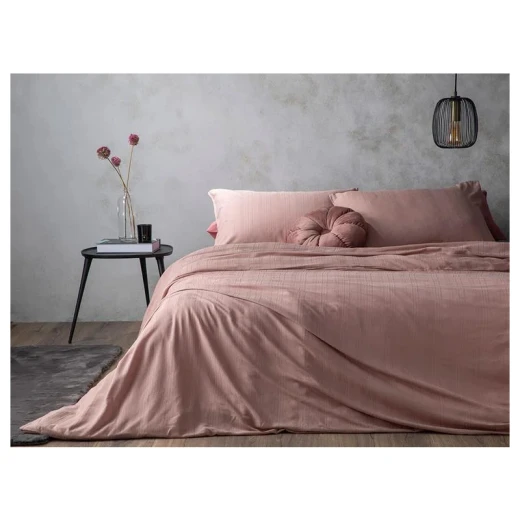 طقم غطاء لحاف أورورا سيلكي تاتش مقاس كينج, لون زهري, 220* 240 سم + 80*80, 4 قطع من انجلش هوم