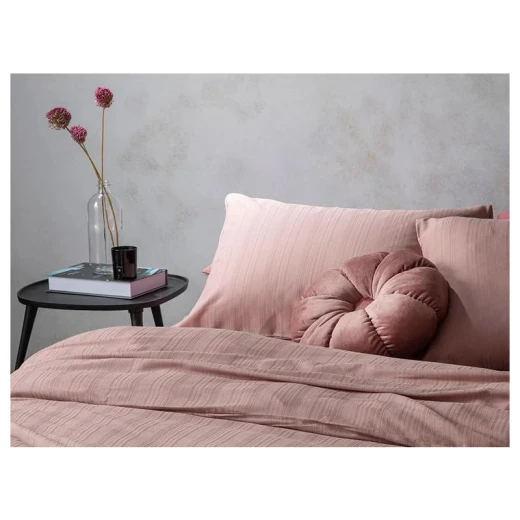 طقم غطاء لحاف أورورا سيلكي تاتش مقاس كينج, لون زهري, 220* 240 سم + 80*80, 4 قطع من انجلش هوم - انجلش هوم - Image 2