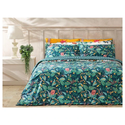 طقم غطاء لحاف قطني بحجم كينغ إكزوتيك جاردن, 220* 240 سم, 3 قطع من انجلش هوم طقم غطاء لحاف قطني بحجم كينغ إكزوتيك جاردن, 220* 240 سم, 3 قطع من انجلش هوم