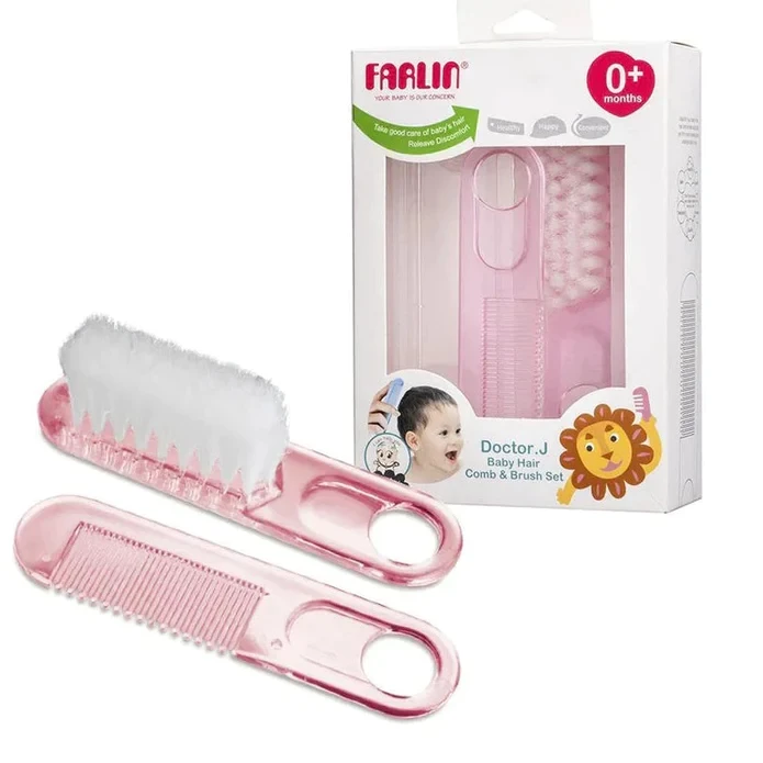 Farlin - Baby Comb & Brush Set, Pink - Farlin