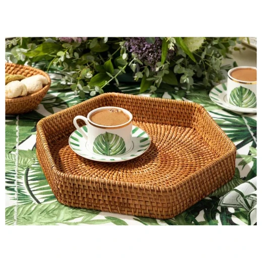 صينية ديكور, لون بني, 25*25 *5 سم من انجلش هوم صينية ديكور, لون بني, 25*25 *5 سم من انجلش هوم