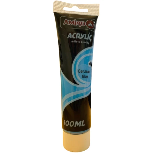 Amigo Acrylic Artist Color, 100ml, Cerulean Blue Amigo Acrylic Artist Color, 100ml, Cerulean Blue