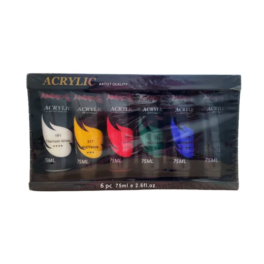 Amigo Acrylic Colors, 75ml, 6 Pieces Amigo Acrylic Colors, 75ml, 6 Pieces