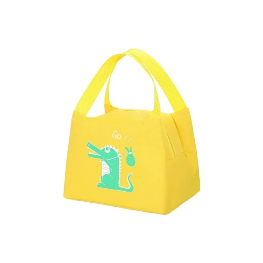 Amigo Lunch Bag,crocodile Design Yellow Color Amigo Lunch Bag,crocodile Design Yellow Color