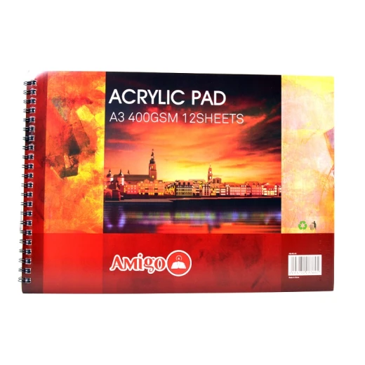 Amigo Acrylic Pad A3 400gsm 12 Sheets Amigo Acrylic Pad A3 400gsm 12 Sheets