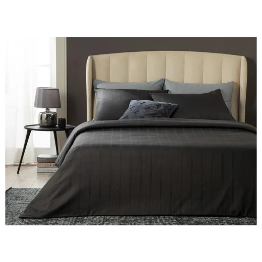 طقم غطاء لحاف قطني كينج, لون رمادي غامق, 240 * 220 سم, 4 قطع من انجلش هوم طقم غطاء لحاف قطني كينج, لون رمادي غامق, 240 * 220 سم, 4 قطع من انجلش هوم