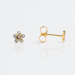 Studex Studex Tiny Tips Gold Plated Daisy April Crystal Earrings, 5mm