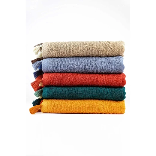 Iyi Geceler Istanbul Boho Chic Hand Towel, Orange Color, 50*90 Cm
