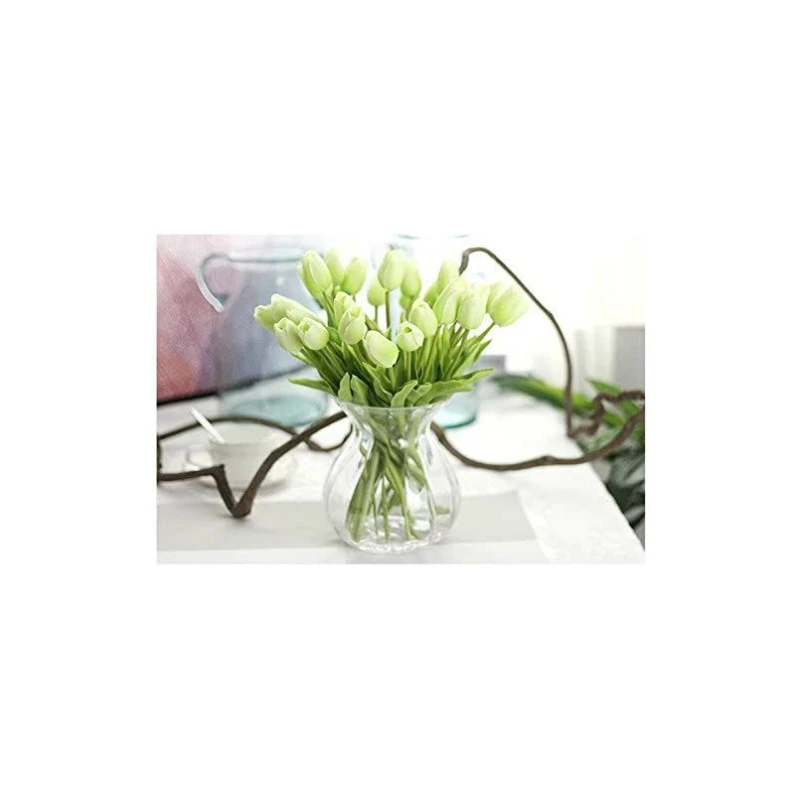 Armn Faux Single Stem Tulip , Light Green - Armn