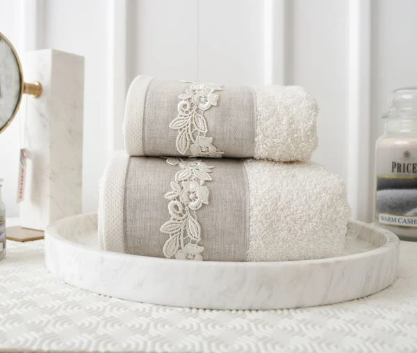 طقم بشاكير عدد 2 باللون البيج من دريمز أديلين - دريمز
