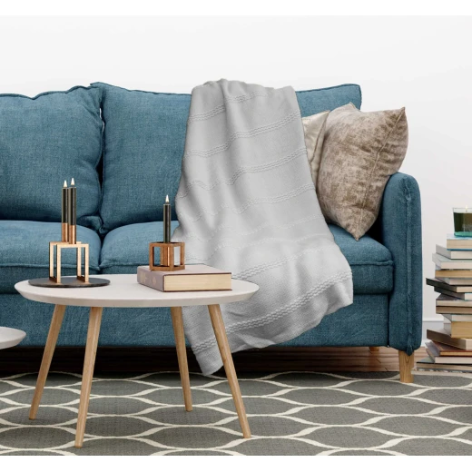 ARMN Burton 130x160 Cm Throw -Grey Colored ARMN Burton 130x160 Cm Throw -Grey Colored