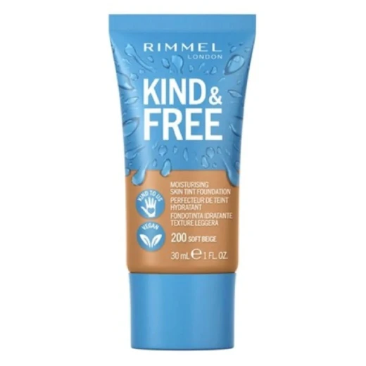Rimmel London Kind & Free Moisturizing Foundation Soft Beige 200 30ml Natural Radiant Coverage Makeup Rimmel London Kind & Free Moisturizing Foundation Soft Beige 200 30ml Natural Radiant Coverage Makeup