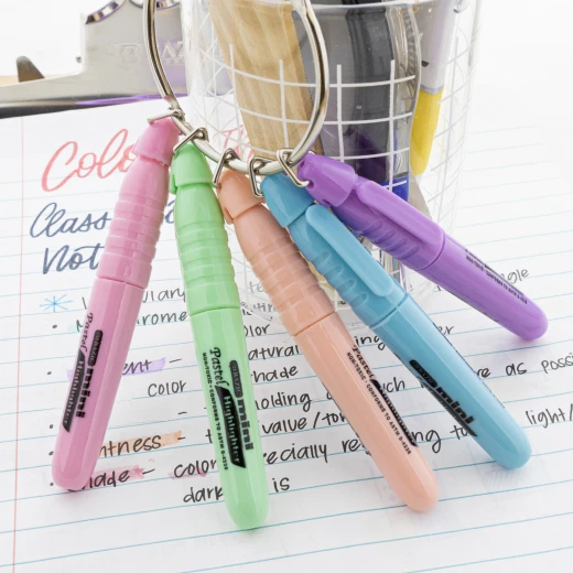 Bazic Mini Pastel Highlighter With Cap Clip, 5 Pieces - Bazic - Image 5