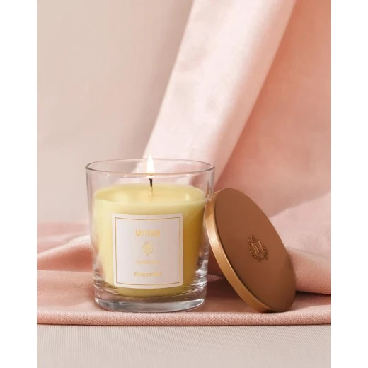 شمعة زجاجية معطرة  ميموزا  120 غرام  من مدام كوكو - مدام كوكو - Image 2