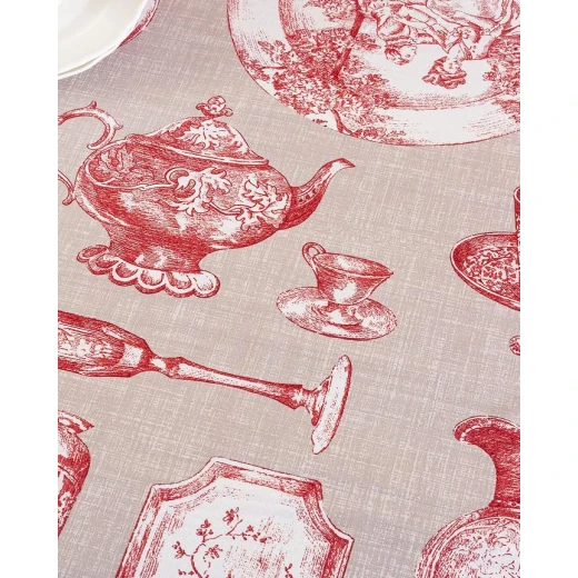 مفرش طاولة بولي قطن أحمر 160*160 سم من مدام كوكو مفرش طاولة بولي قطن أحمر 160*160 سم من مدام كوكو