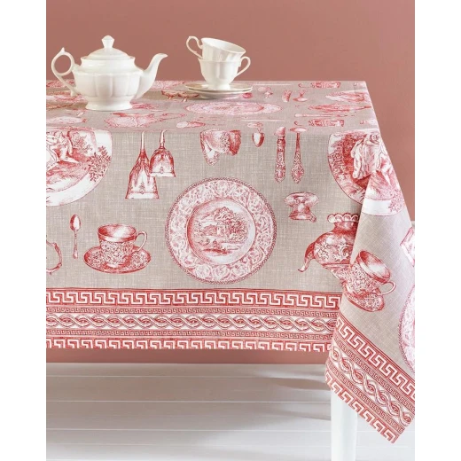 مفرش طاولة بولي قطن أحمر 160*250 سم من مدام كوكو مفرش طاولة بولي قطن أحمر 160*250 سم من مدام كوكو