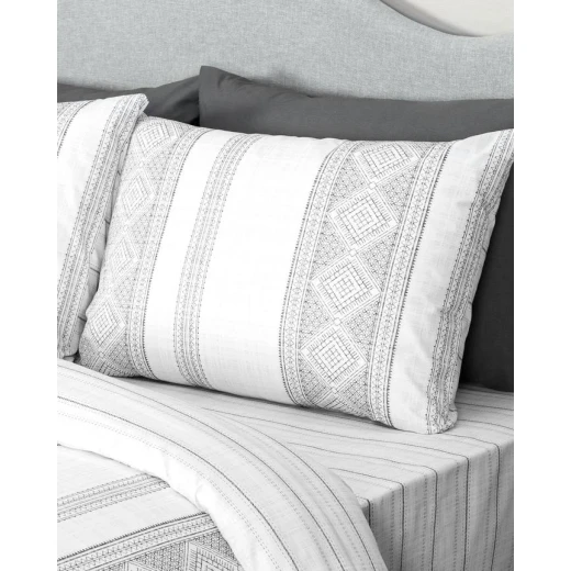 طقم غطاء لحاف فير سينجل رانفورس مطبوع - أبيض 160*220 سم  من مدام كوكو - مدام كوكو - Image 3