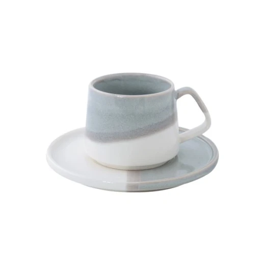 Easy Life Double Coffee Cup & Saucer Set Gray Color 130 Ml - Image 2