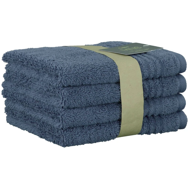 Cawo Minis Washcloth Set, Midnight Blue Color, 30x30 Cm, 4 Pieces - Cawo