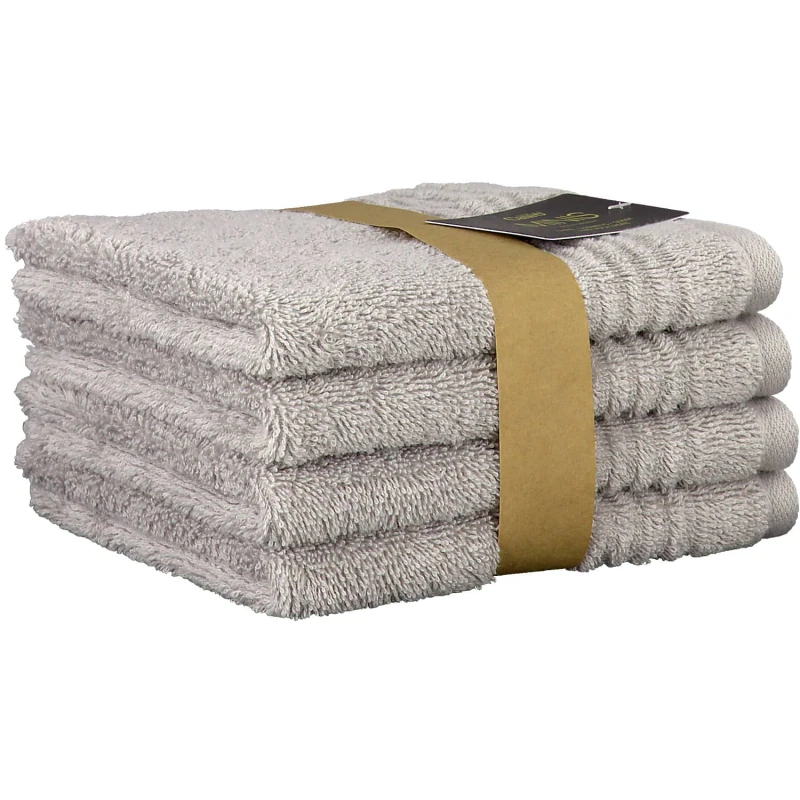 Cawo Minis Washcloth Set, Light Gray Color, 30x30 Cm, 4 Pieces - Cawo