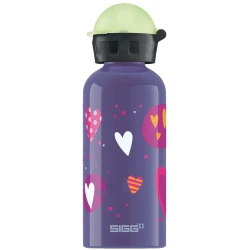 Sigg Kids Aluminium Glow Heart Balloons Water Bottle, 400 ml