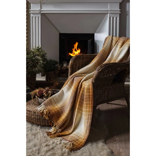 Iyigeceler Istanbul Casual Double Throw Blanket, Mustard, 200x220 Cm - Iyi Geceler - Image 2
