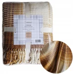 Iyigeceler Istanbul Casual Double Throw Blanket, Mustard, 200x220 Cm - Iyi Geceler