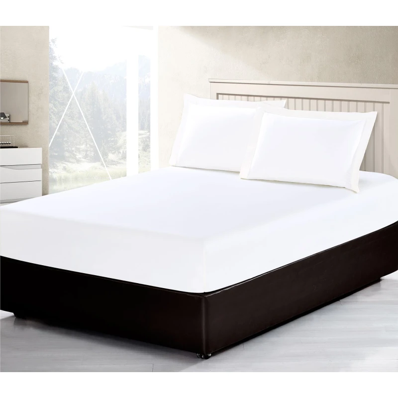 ARMN Vero Italy Fitted Sheet Set, Plain White, Single Size, 2-Piece - Armn