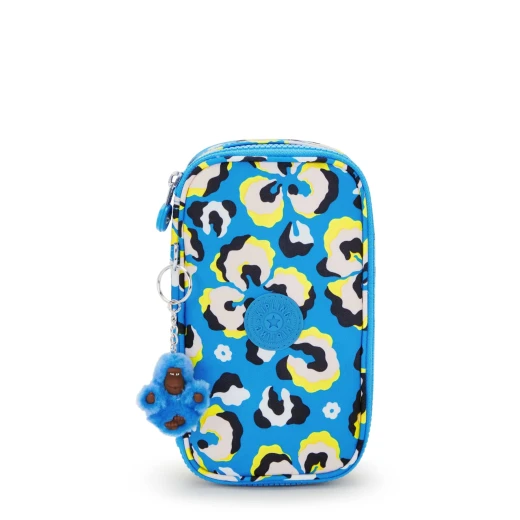 Kipling-50 Pens-Medium Pencase Leopard Floral Kipling-50 Pens-Medium Pencase Leopard Floral