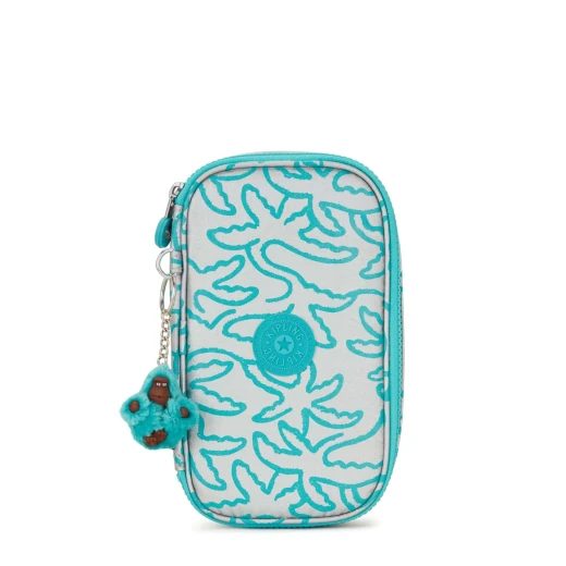 Kipling-50 Pens-Medium Pencase Metallic Palm Kipling-50 Pens-Medium Pencase Metallic Palm