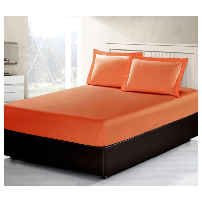 ARMN Vero Fitted Sheet Set, Orange, Kingsize, 3 Pieces - Armn