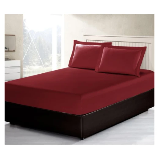 ARMN Vero Fitted Sheet Set, Burgundy, Kingsize, 3 Pieces ARMN Vero Fitted Sheet Set, Burgundy, Kingsize, 3 Pieces