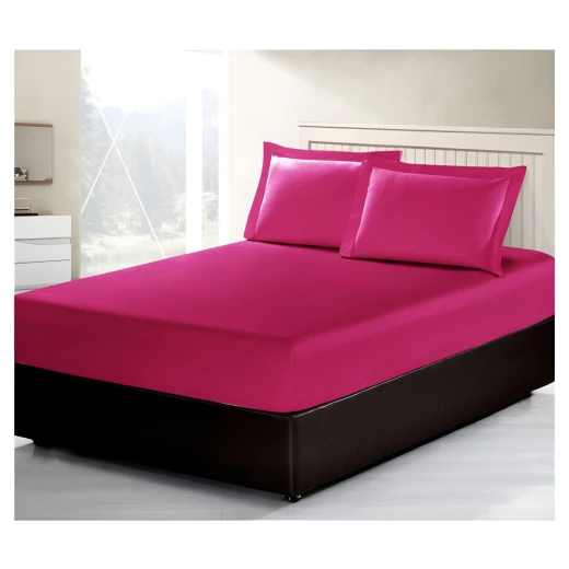 ARMN Vero Fitted Sheet Set, Fuchsia, Kingsize, 3 Pieces ARMN Vero Fitted Sheet Set, Fuchsia, Kingsize, 3 Pieces