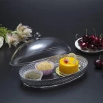 طقم تقديم أكريلك للحلويات بيضاوي بتصميم الألماس - فيغ
