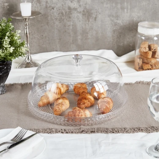 طقم أكريلك تقديم للكيك دائري بتصميم الألماس من فاج طقم أكريلك تقديم للكيك دائري بتصميم الألماس من فاج