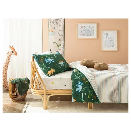 طقم غطاء لحاف قطن للأطفال، لون أخضر، 160×220 سم من انجلش هوم - انجلش هوم - Image 2