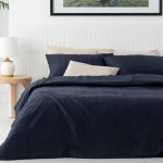 طقم غطاء لحاف سوبر كينج  أورورا سيلكي تاتش أزرق ليلي 260*220 سم  من إنجليش هوم - انجلش هوم