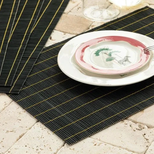 فارليج بامبو 4 طقم مفرش طاولة أسود 45*30 سم من إنجليش هوم