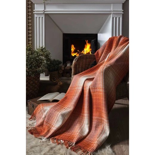 Iyigeceler Istanbul Casual Double Throw Blanket, Orange, 200x220 Cm - Iyi Geceler - Image 2
