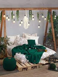 Iyigeceler Istanbul Boho Chic Double Throw Blanket Set, Emerald, 4 Pieces - Iyi Geceler