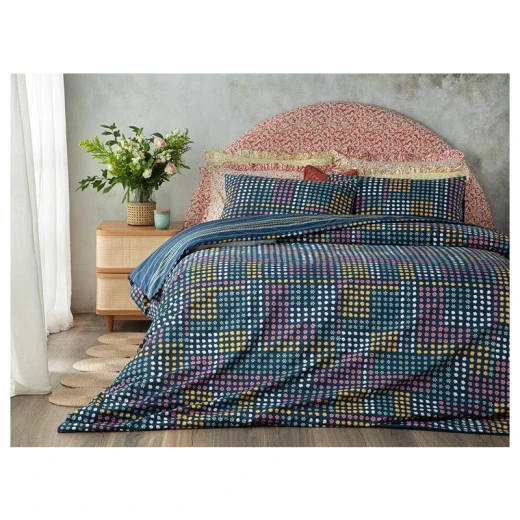 طقم غطاء لحاف مجوز، أزرق داكن، 200×220 سم من انجلش هوم طقم غطاء لحاف مجوز، أزرق داكن، 200×220 سم من انجلش هوم