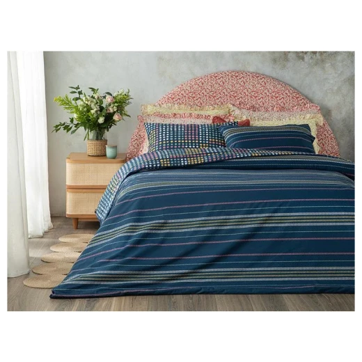 طقم غطاء لحاف مجوز، أزرق داكن، 200×220 سم من انجلش هوم - انجلش هوم - Image 2