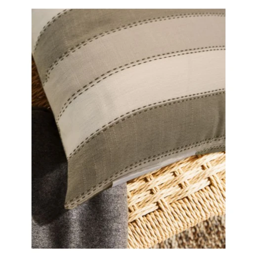 ARMN Odesa Striped Cushion Cover, Gray & White ARMN Odesa Striped Cushion Cover, Gray & White