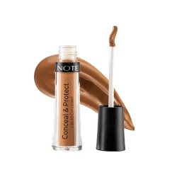 Note Cosmetique Conceal & Protect Liquid Concealer Wallnut: Long Lasting & Creamy Formula for Blemishes and Discoloration