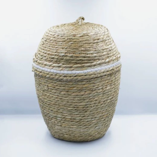 سلة غسيل مستديرة صغيرة بغطاء من نوردال - بيج من ارمان سلة غسيل مستديرة صغيرة بغطاء من نوردال - بيج من ارمان