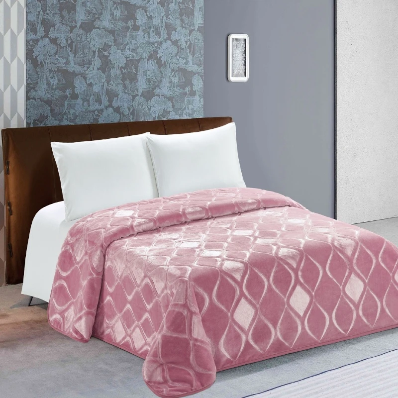Nova Home Engraved Diamond Blanket, King Size, Beige - Nova Home