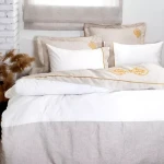 EcoCotton Duvet Cove Hanzader King Cream/Gold  6Pcs Set - Eco Cotton
